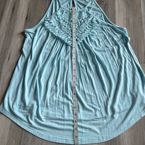 Y2K Style Bluetime Rayon Baby Blue Tank Top Size Medium - Picture 5 of 7